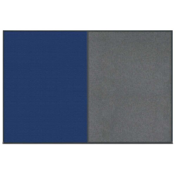 Enclosed Corkboard, 1 Door, 60"x36", 4" Fra, UV3403-SATIN-MEDGRY